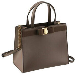 Ferragamo Vara Tote Bag Gray Beige